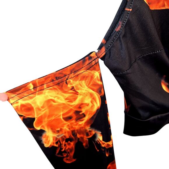 Women's Medium Black Orange Bare Shoulder Long Sleeves Top Shirt Miss 8 10 M - Picture 2 of 6